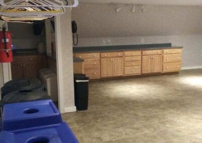 Serving area and kitchen of function room